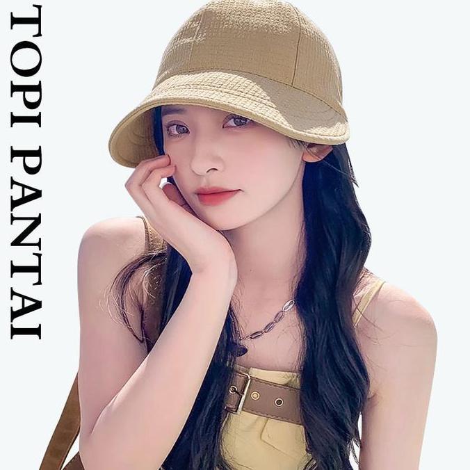 DV343 - Topi pantai wanita berhijab impor bucket hat korea topi wanita korean style hijab fashion to