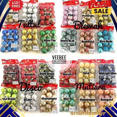Termurah Hiasan Bola Pohon natal 3cm/ bola hias pohon natal/ aksesoris pohon / hiasan natal