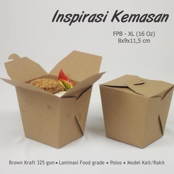 Food Pail L / Paper Rice Box Laminasi Foodgrade ukuran L