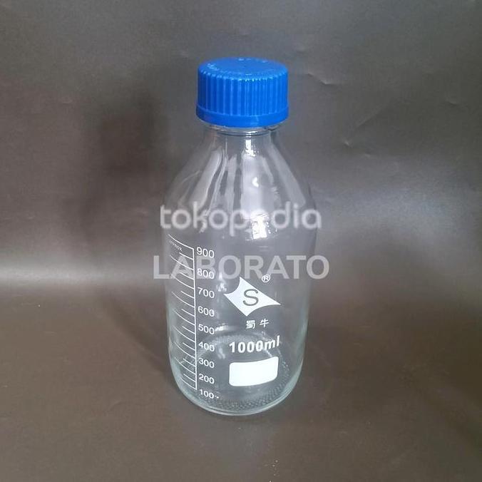 BOTOL SAMPEL 1000ML BENING LAB SAMPLE BOTTLE CLEAR 1000 ML 1L