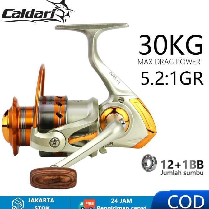 Caldari Spinning Reel Dc1000-7000 Metal Bait Reel 5.2:1 Speed Ratio Eva Handle Spinning Reel Fishing