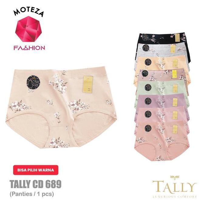Promo Tally 689 CD Celana Dalam Wanita Jumbo Big Size - Katun High Waist Free Size Fit to XXXXL | Ce