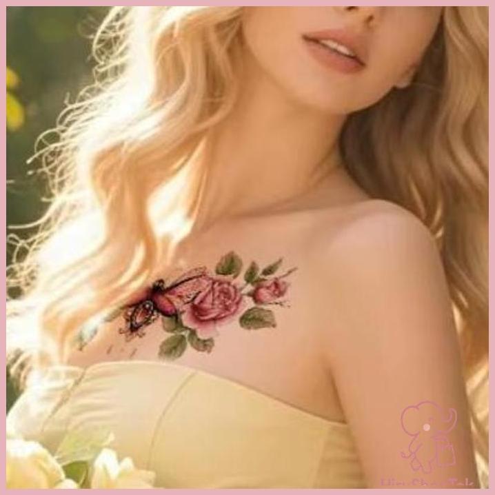 (ORI) STIKER TATO TEMPORARY STIKER TATO PRIA DAN WANITA - TATO DADA DAN PUNGGUNG STIKER TATO TAHAN L