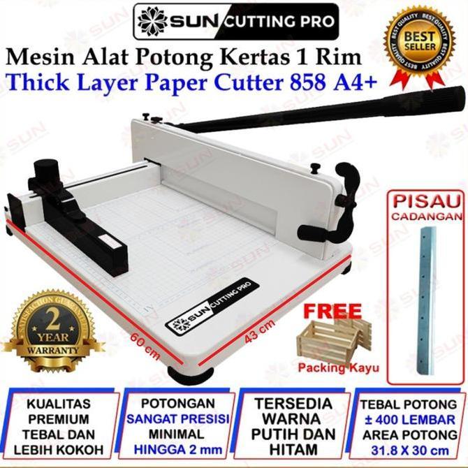 paskarangjaya0 - alat pemotong kertas 1 rim a4 - mesin pemotong kertas a4 858 (thick layer paper cut