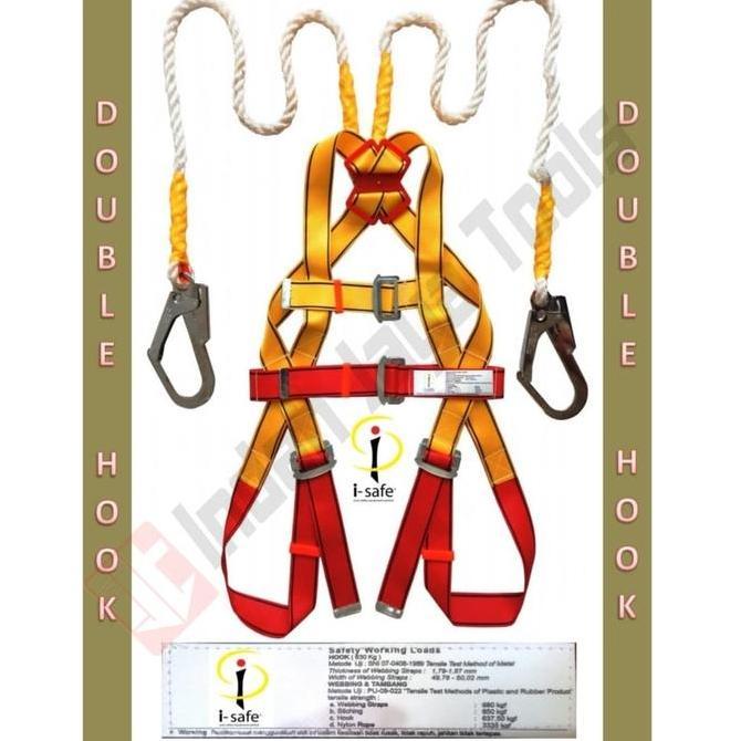 I-SAFE Full Body Harness SNI DOUBLE BIG HOOK Safety Belt Sabuk