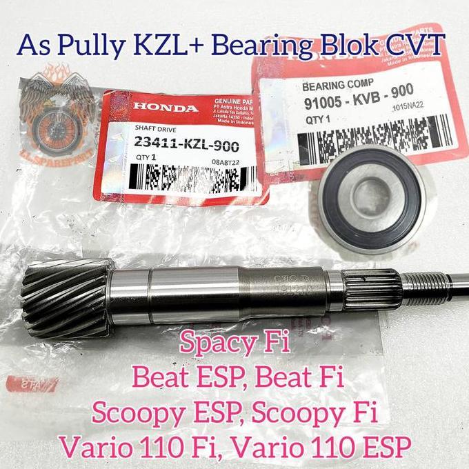 Super Murah!, As Pully Honda Kzl + Bearing Blok Cvt Set Original Beat Fi Beat Pop Spacy Fi Scoopy Es
