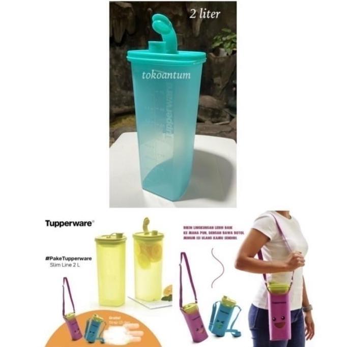 TERMURAH - Botol minum 2 liter Gratis Tas Tupperware Slimline 2 L