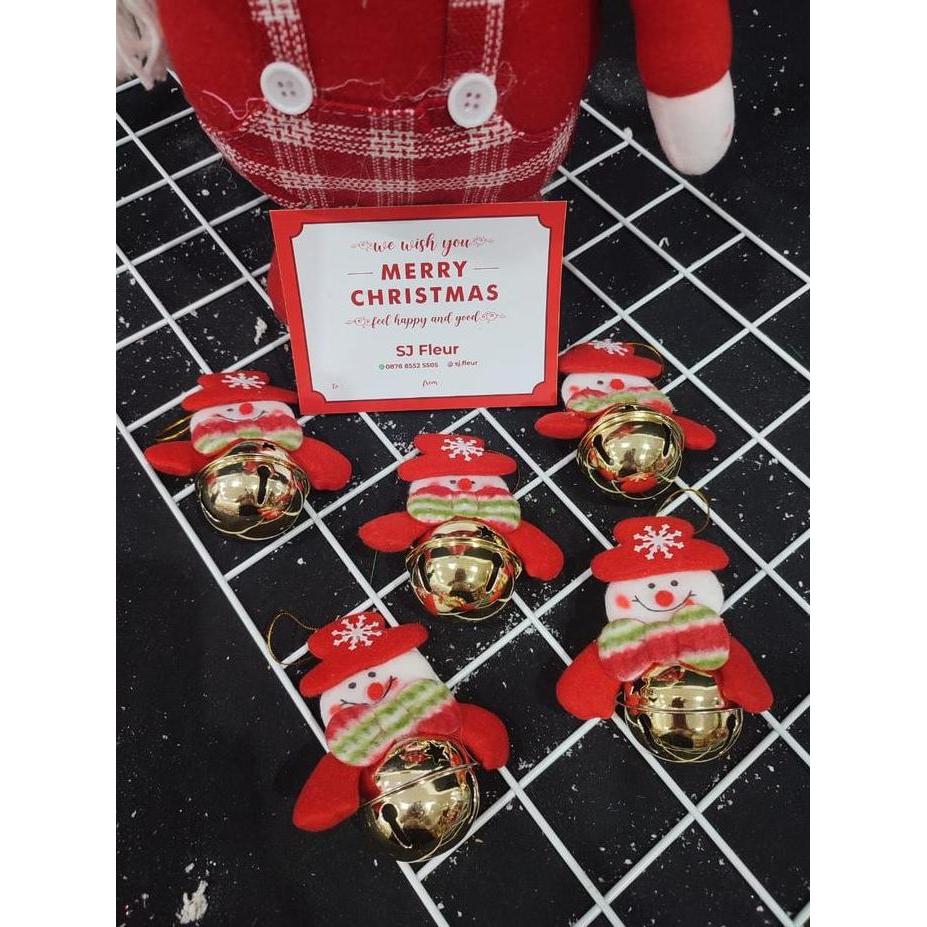 Dekorasi Aksesoris Gantungan Natal Lonceng Kecil Warna-Warni