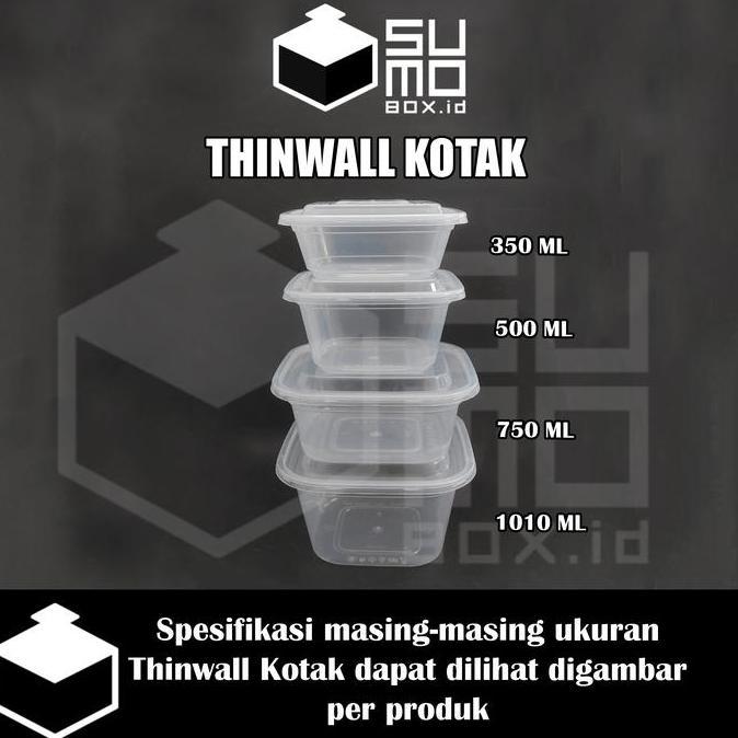 Thinwall KOTAK 500ml + tutup / wadah plastik box dessert [ECERAN]