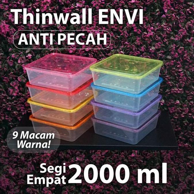 (Bekasi) Thinwall Anti Pecah 2000 ml - Thinwall ENVI - Square