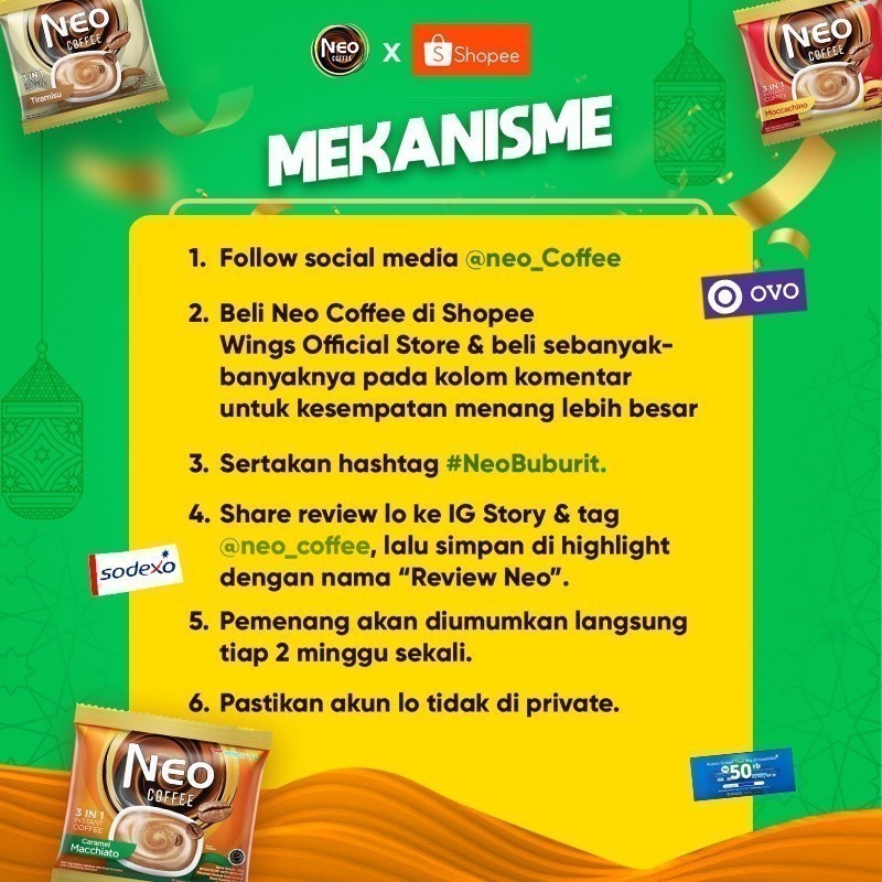 Neo Coffee Kopi Instan Moccachino Pack 20 gr isi 6 + 3 pcs x3 - Gambar 2