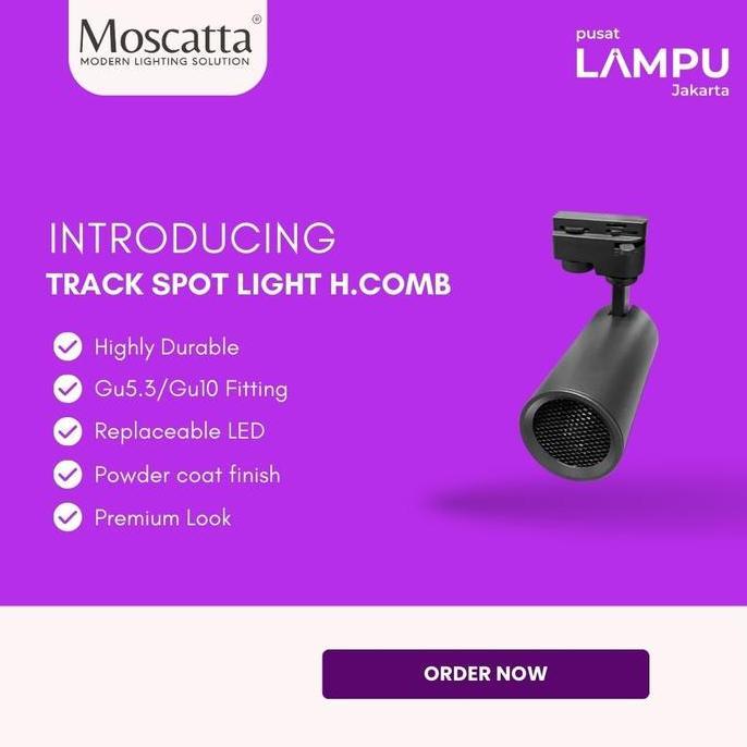 Moscatta Track Light Rell with honeycomb compatible for philips master MR16 + trafo philips