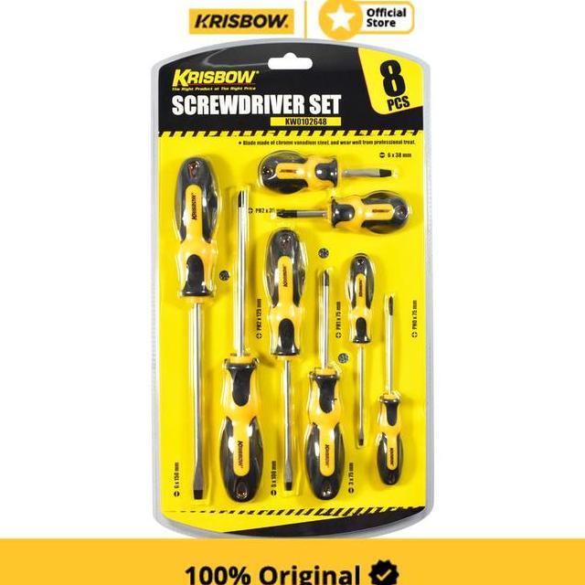 Krisbow Set 8 Pcs Obeng Plus Minus Kuning