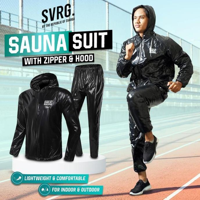 Setelan Sauna Polos SVRG Sauna Suit | Setelan Jaket Olahraga Sport Unisex Pria Wanita