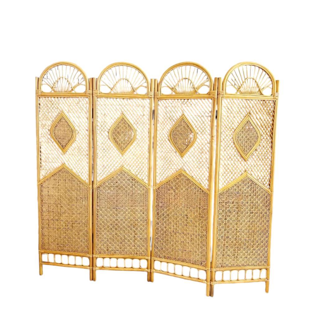 Penyekat Ruangan Rotan Alami Minimalis Vintage