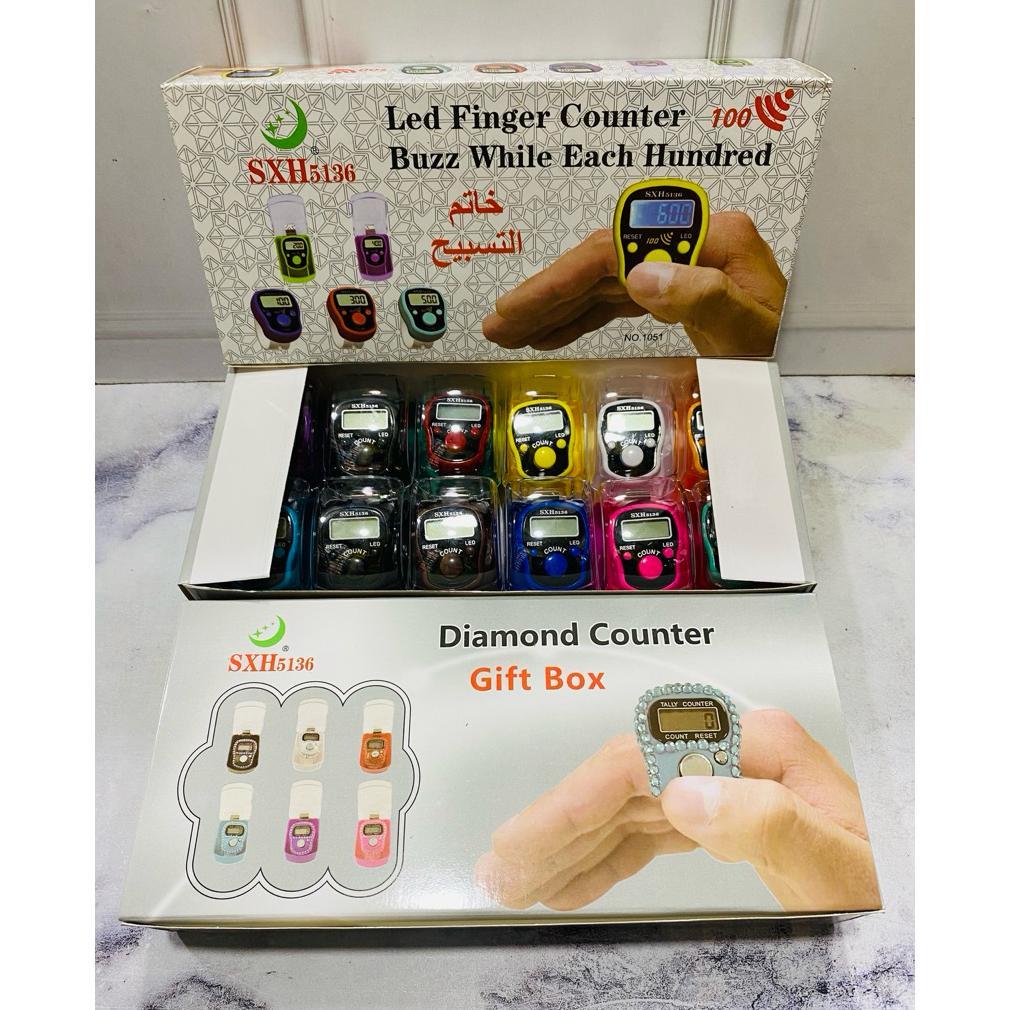 Isi 12 Pcs / Box  Grosir Tasbih Digital Tasbih Jari Tasbih Eletrik Finger Counter Penghitung Dzikir 