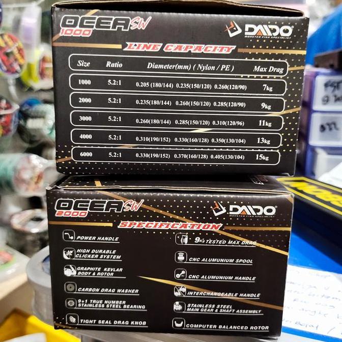 reel daido ocea spin sw 1000 2000 3000 4000 6000