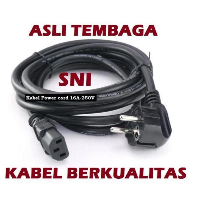 Kabel Power AC CPU UPS SERVER BAGUS SNI Tebal 3x 1.5mm EU PLUG C 13 CORD C-13 TO EUROPE 30 CM