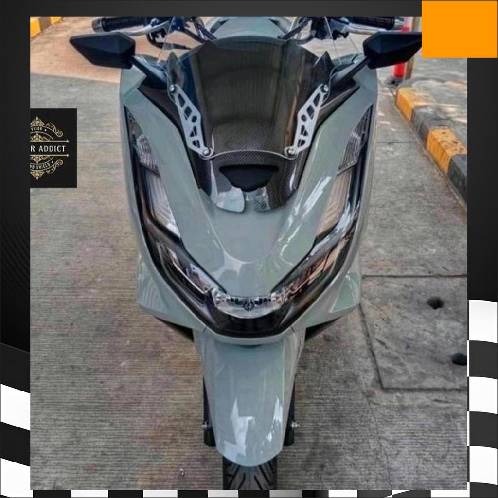 Visor Windshield Pcx 160 Thailand Bracket Plus Spion - Visor Pcx 160 - Visor Pcx 160 Thailand Pnp Mo