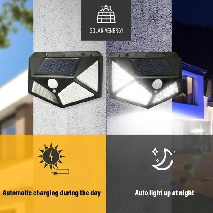 Lampu Dinding Solar / Lampu Taman LED Outdoor / Lampu Solar 100 LED