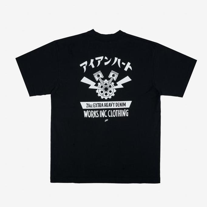 Iron Heart 'IRON HEART' Loopwheeled Crew Neck T-Shirt - Black murah
