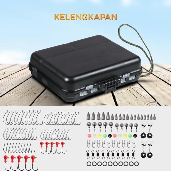 Set Kail Pancing Timah Kili Kili / Kail Pancing Fishing Hook Tackle Box Set 148 PCS - JY07