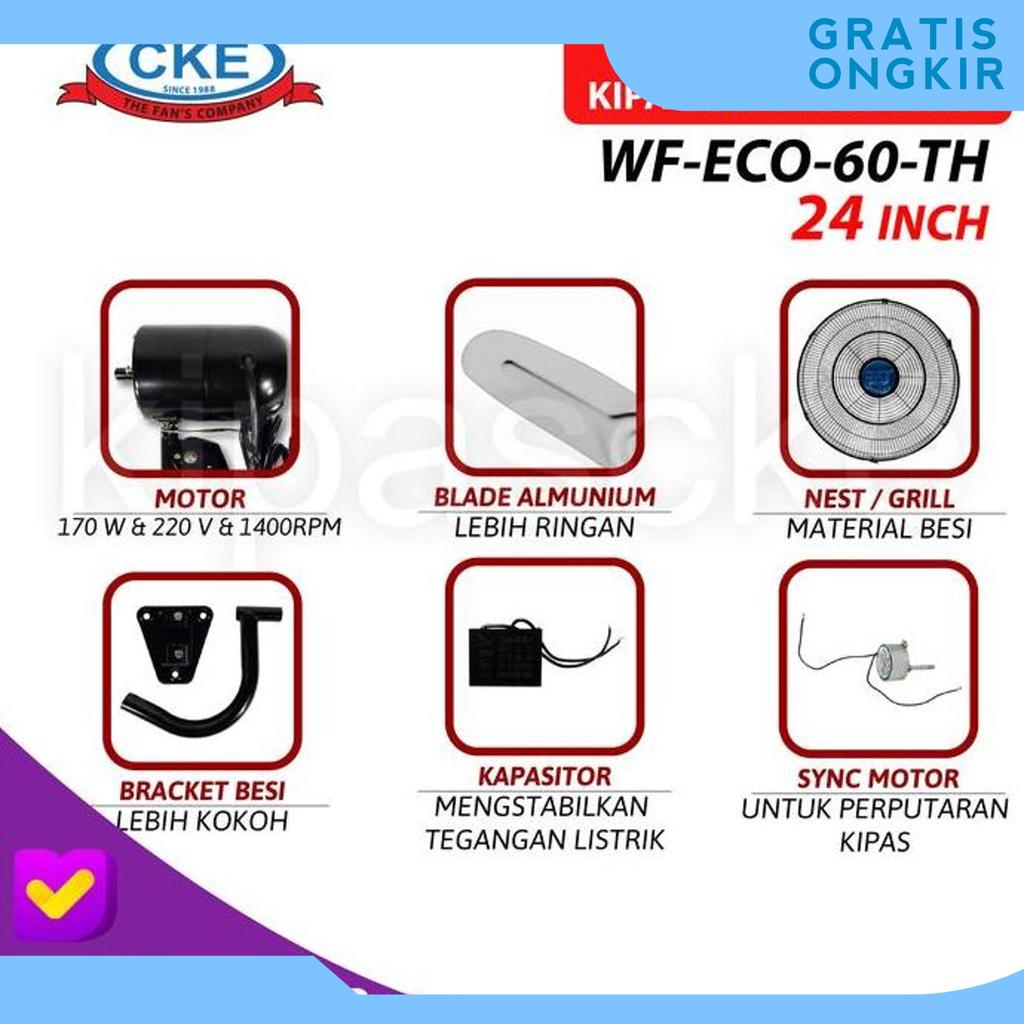 Wall Fan Cke Wf-Eco-60-Th 24 Inch Kipas Angin Dinding Tembok Sparepart
