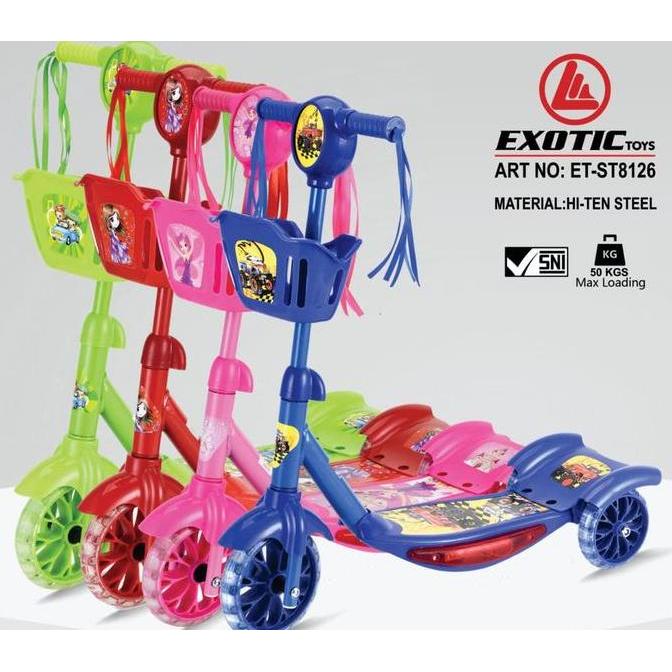 Scooter Anak Exotic St 8126 / Skuter Otoped Roda 3 / Skuter Anak Murah