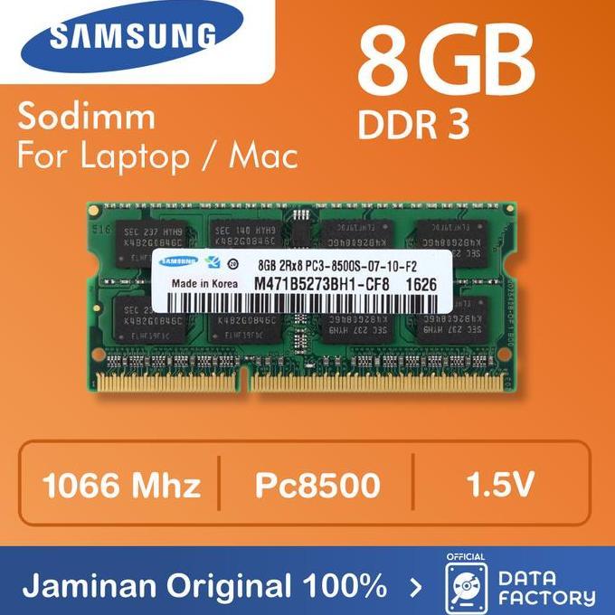 Balulaseller - Samsung DDR3 / Mac Laptop 8GB 1066MHz PC8500 SODIMM