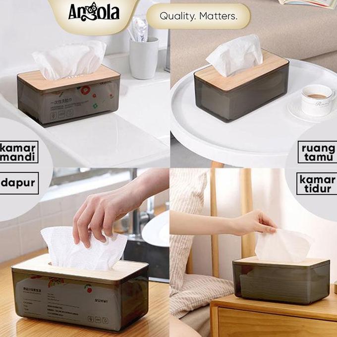 Angola Tempat Tisu D58 Kotak Tissue Kayu / Tissue Box