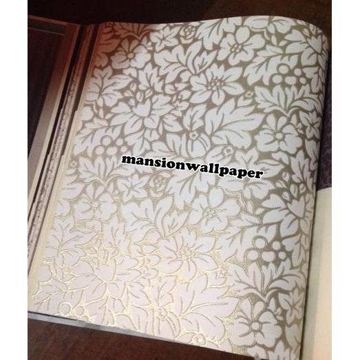 Wallpaper Dinding Bunga Putih Gold