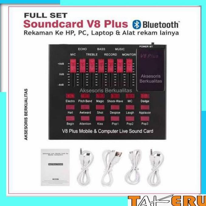 SOUNDCARD V8 PLUS BLUETOOTH AUDIO INTERFACE - SOUNDCARD V8+ ORIGINAL DAN TERPERCAYA