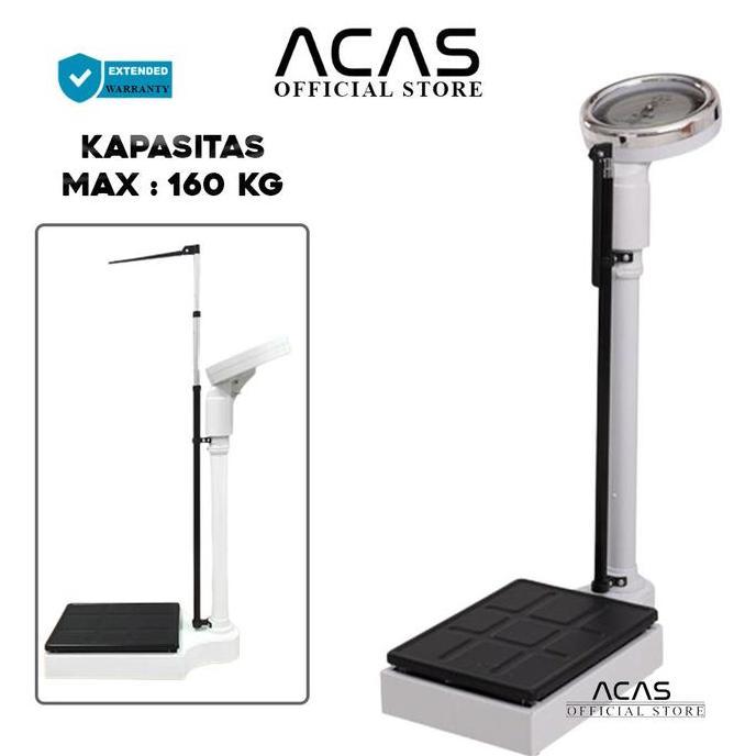 ACAS RGZ-160 Timbangan Badan 160kg Manual  Jarum Timbang Berat Badan Pengukur Tinggi / Panjang Badan
