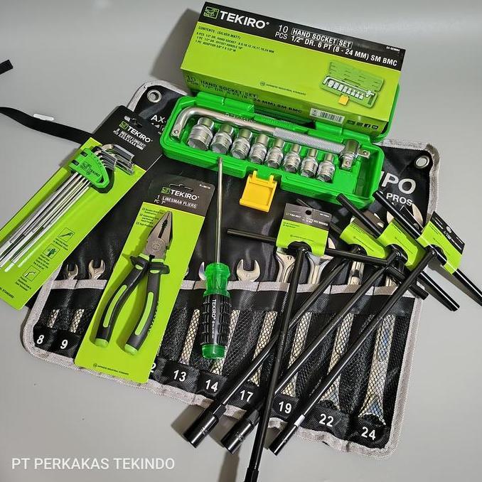 TEKIRO Paket Kunci Toolkit Tekiro 1 Set Lengkap dengan Kunci Bengkel Murah dan Alat Perkakas Kunci M