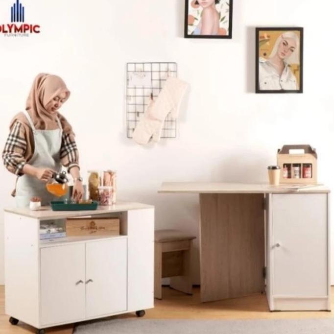 TERMURAH - Rak Serbaguna Meja Sudut Kecil Rak Dorong DTR RUBIK 01 OLYMPIC