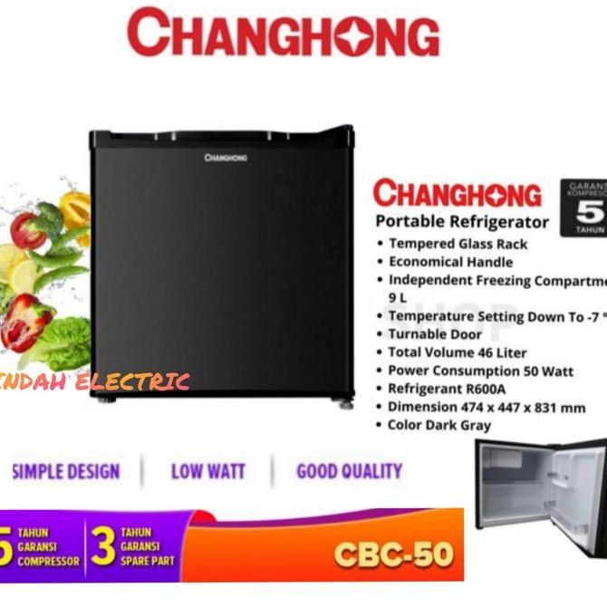 Kulkas Portable Changhong CBC 50 / Kulkas Mini Bar Changhong Low Watt