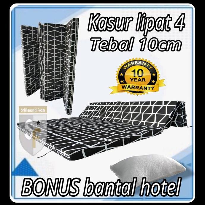 Kasur lipat .Kasur lipat 4.Tebal 10cm.singgle Tebal Busa