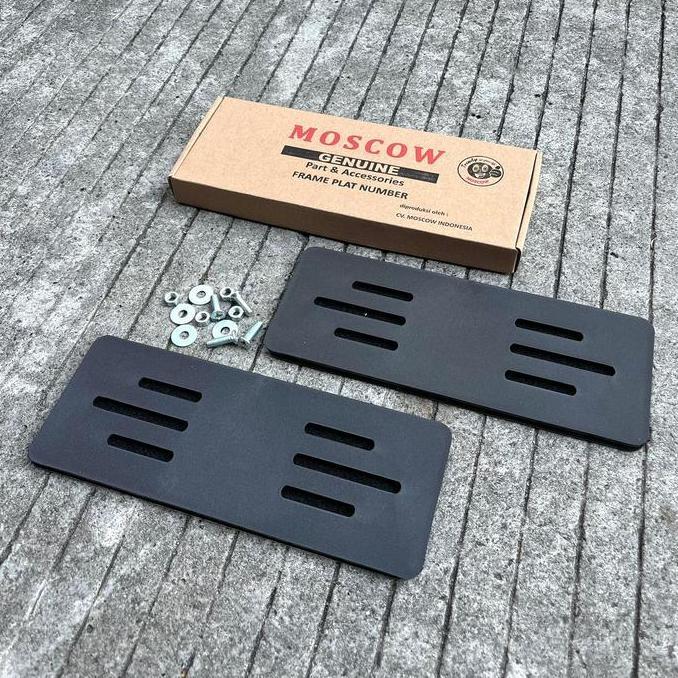 FRAMELESS PLAT NOMOR UNIVERSAL Set 2pcs Sepasang Depan Belakang + Baut / FRAME LESS TEMPEL Frameles 