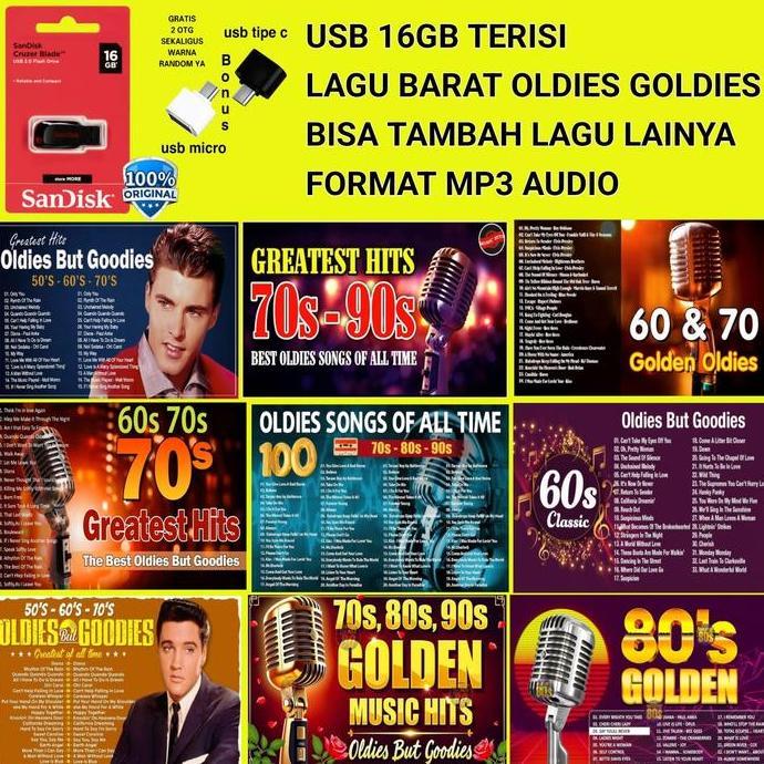 Flashdisk 16Gb ISI LAGU BARAT GOLDEN MEMORIES
