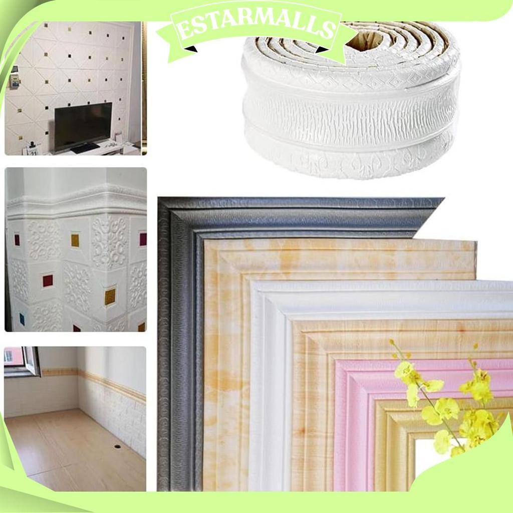 [Tebal] Wall Border List Foam 3D 8Mm Wallpaper Tebal List Dinding Border Plafon Stiker Dekorasi Dind