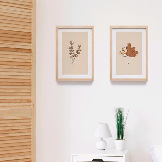 Dekorasi Dinding Aesthetic Motif Daun Coklat