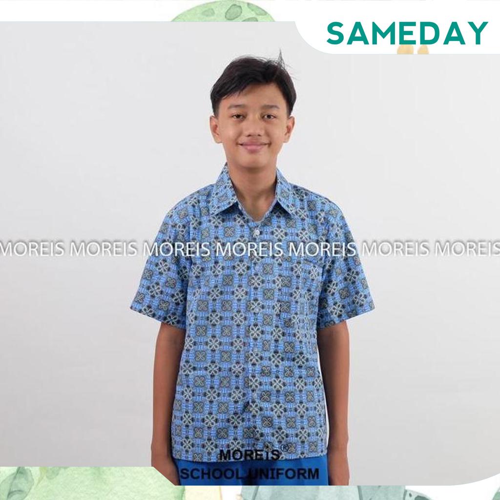 Seragam Baju Batik Sd/Mi/Tk/Paud Jm Biru 002 Gosend