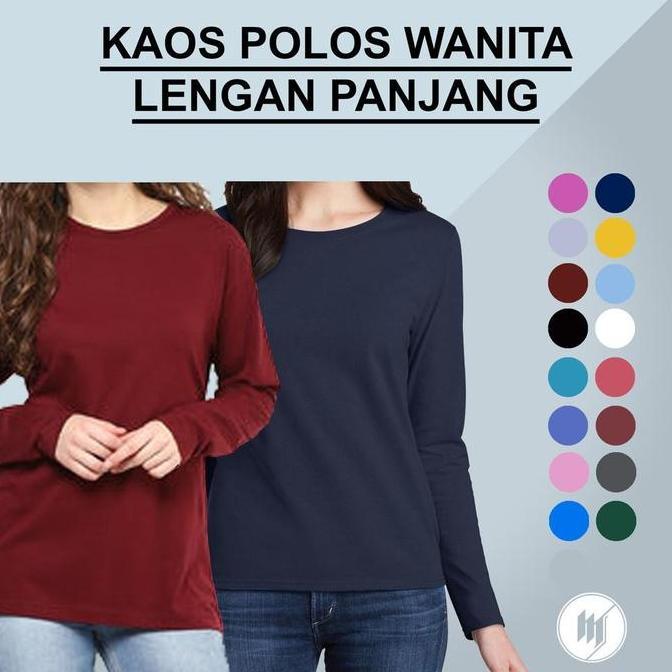 DF357 >> Kaos polos panjang biru muda wanita - kaos biru langit panjang - kaos polos panjang wanita