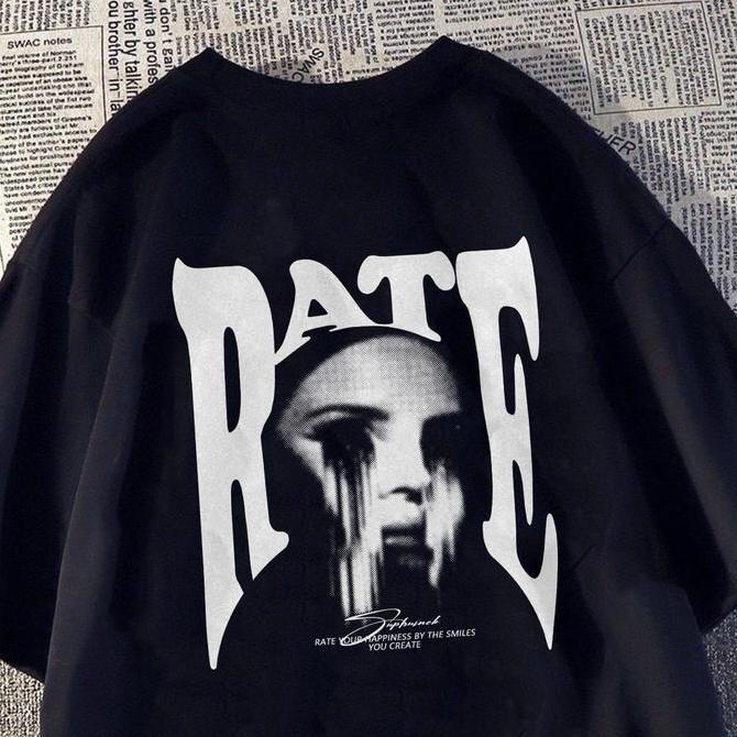 DI1 - seoulprint S601 Biru Hitam Washed Kaos American Street Prints Oversize Pria Model Regular Unis