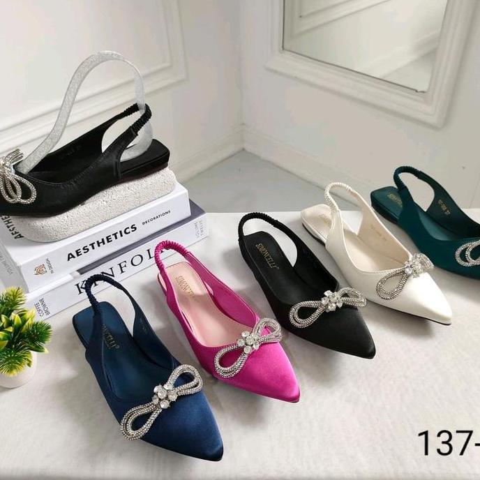 Sepatu Flat Tali Belakang Wanita Simoncelli Import 137-358