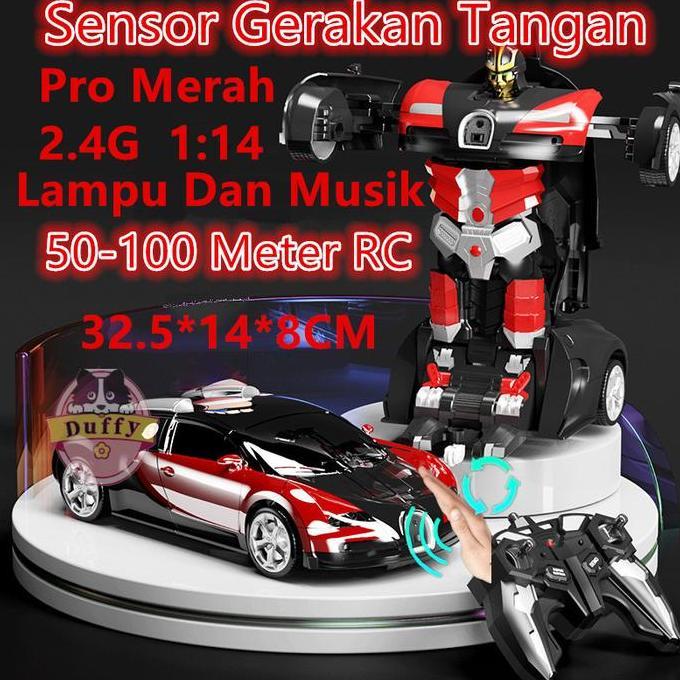 Duffy Toys 2.4Ghz 1:14 Mainan Mobil Remote Control Besar / Remote Control Mobil Sport Car Robot Tran