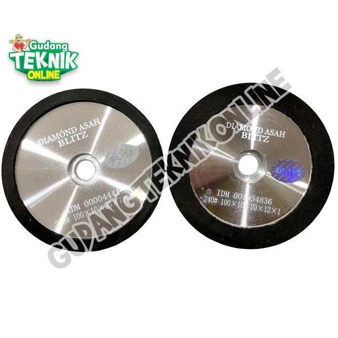 BLITZ 100mm Diamond Wheel Asah 4" Grit 240 Batu Gerinda Asah 4 inch