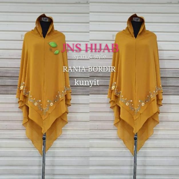 Khimar Ceruti Jumbo 2 Layer Hijab Syari Narnia Bordir Keliling ORI JNS Terlaris