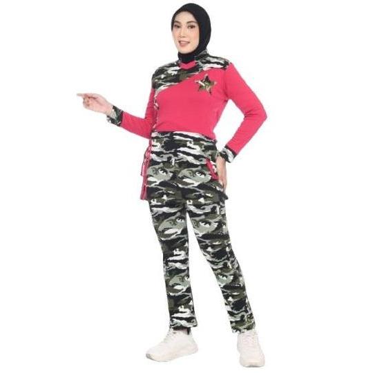 NANO SPORTSWEAR BAJU SENAM MUSLIM / BAJU OLAHRAGA BINTANG LORENG / BAJU SENAM WANITA / BAJU SENAM LO