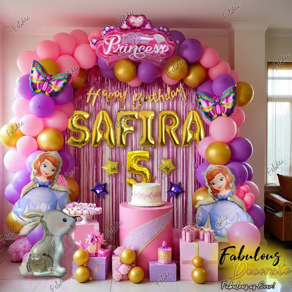 Fabulous Decorate Set Dekorasi Ulang Tahun tema Disney Princess / Ultah Tema Frozen / Birthday Princ